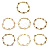 Oval Brass Micro Pave Cubic Zirconia Link Chain Bracelets for Women BJEW-D387-04G-2