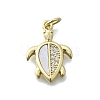 Brass Micro Pave Clear Cubic Zirconia Pendants KK-V010-07G-01-1