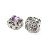 Brass Pave Natural Amethyst Multi-Strand Links KK-D366-01P-J-2