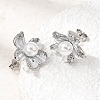 Brass Micro Pave Cubic Zirconia Enamel Stud Earrings CU-CBABA66-12A-P-3