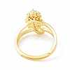 Clear Cubic Zirconia Initial Letter with Crown Adjustable Ring RJEW-M139-17F-3