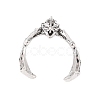 Dragon Alloy Open Cuff Rings for Women Men RJEW-A045-02AS-4