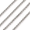 Non-Tarnish 3.28 Feet 304 Stainless Steel Wheat Chains X-STAS-O076-07-1