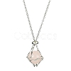 Crystal Cage Holder Necklace NJEW-JN04602-02-1