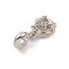 Alloy Rhinestone European Dangle Charms PALLOY-I218-25P-3