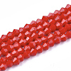 Opaque Solid Color Glass Beads Strands X-GLAA-Q080-4mm-B02-1