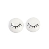 White and Black Flat Round Cartoon Resin Cabochons CRES-Q009-01D-1