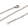 12Pcs 2.8MM 304 Stainless Steel Textured Cable Chain Necklaces for Men Women NJEW-H093-18P-01-5