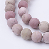 Frosted Natural Rhodonite Round Bead Strands G-G735-09F-8mm-2