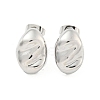 Non-Tarnish Oval 304 Stainless Steel Ear Studs EJEW-L290-016P-1