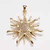 Brass Micro Pave Cubic Zirconia Pendants ZIRC-E143-57G-1