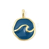 Brass Enamel Pendants KK-P300-25G-1