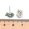 knot Brass Micro Pave Cubic Zirconia Stud Earrings EJEW-C174-01P-7
