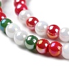 Christmas Theme Opaque Electroplate Glass Beads Strands X-GLAA-P056-4mm-A02-3