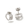 304 Stainless Steel Micro Pave Clear Cubic Zirconia Stud Earrings EJEW-H018-02P-04-1