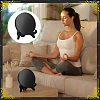 Flat Round Natural Obsidian Display Decorations with Base DIY-WH0899-877-3