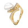 Natural Pearl Finger Rings RJEW-P113-05G-1