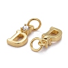 Brass Micro Pave Clear Cubic Zirconia Pendants ZIRC-Z011-35D-2