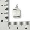 Rack Plating Brass Micro Pave Clear Cubic Zirconia Charms KK-G501-01T-P-3