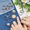 18Pcs 3 Size 201 Stainless Steel Grooved Finger Ring Settings STAS-UN0042-68-4