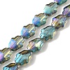 Transparent Electroplate Glass Beads Strands EGLA-F159-FR02-1