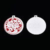 Christmas Spray Painted Wood Big Pendants WOOD-N005-103B-1