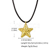 304 Stainless Steel Pendant Black Waxed Cord Necklaces for Women WG4D27E-02-1