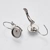Tarnish Resistant Flat Round Tray Smooth Surface 304 Stainless Steel Leverback Earring Findings STAS-R065-64-3