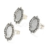 Vintage Adjustable Iron Finger Ring Components Alloy Cabochon Bezel Settings X-PALLOY-Q300-09AS-NR-5