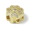 Rack Plating Brass Micro Pave Clear Cubic Zirconia Beads KK-A220-10G-2