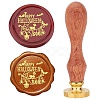 Brass Wax Seal Stamps with Wood Handle AJEW-WH0412-0067-1