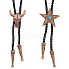 2Pcs 2 Styles Adjustable Vintage PU Leather Bolo Tie NJEW-GF0001-13R-1