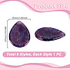 6Pcs 6 Styles Natural & Synthetic Gemstone Teardrop Decorations AJEW-GA0007-89-2
