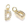 Brass Micro Pave Clear Cubic Zirconia Charms KK-N241-001-NR-6