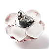 Flower Glitter Imitation Leather with Plastic Pearl Brooch Pin LS-JEWB-K013-02P-01-2