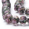 Handmade Gold Sand Lampwork Beads Strands LAMP-R141-12mm-03-2