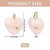2Pcs Natural Rose Quartz Pendants G-FH0002-76B-2