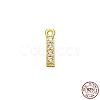 Real 18K Gold Plated 925 Sterling Silver Micro Pave Clear Cubic Zirconia Charms STER-P054-10G-I-1