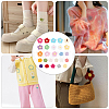104Pcs 26 Style Peach Blossom & Two Tone Plum Blossom Handmade Crochet Cotton Appliques AJEW-FG0002-46-5