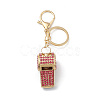 Shining Zinc Alloy Rhinestone Whistle Pendant Keychain KEYC-O014-01G-03-1