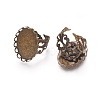 Adjustable Brass Filigree Ring Components X-KK-E478-AB-NF-1