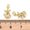 Brass Micro Pave Clear Cubic Zirconia Charms KK-Q085-02H-G-3
