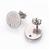 Non-Tarnish 304 Stainless Steel Stud Earring Findings X-STAS-O119-15C-P-1