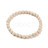 Natural Fossil Bead Stretch Bracelets BJEW-K212-A-015-1