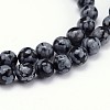 Natural Snowflake Obsidian Round Bead Strands X-G-J303-09-6mm-3