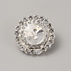 1-Hole Alloy Rhinestone Shank Buttons BUTT-WH0030-22-1