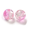 Transparent Spray Painting Crackle Glass Beads GLAA-L046-01B-3