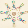 PandaHall Elite Rainbow Color Zinc Alloy Keychain Clasps FIND-PH0006-46-5