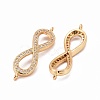Brass Micro Pave Grade AAA Cubic Zirconia Links ZIRC-O009-09G-NR-2