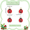60Pcs 2 Colors Alloy Enamel Pendants ENAM-HY0001-27-2